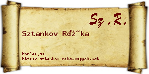 Sztankov Réka névjegykártya